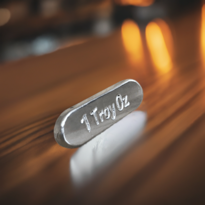 1 Troy Oz Silver Bar – Round Ends Design - Image 4