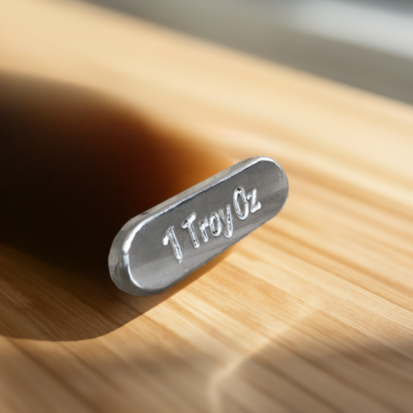 1 Troy Oz Silver Bar – Round Ends Design - Image 10
