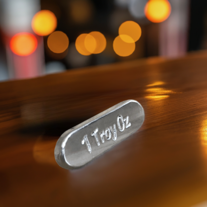 1 Troy Oz Silver Bar – Round Ends Design - Image 5