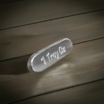 1 Troy Oz Silver Bar – Round Ends Design