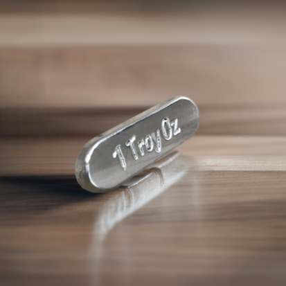 1 Troy Oz Silver Bar – Round Ends Design - Image 8