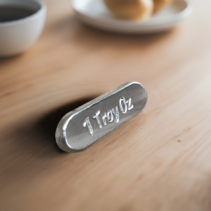 1 Troy Oz Silver Bar – Round Ends Design - Image 6