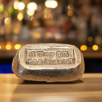 1 Troy Oz Solid Silver Bar - Stamped