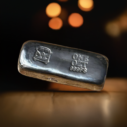 1 Troy Oz, VW Camper Front View, Silver bar. - Image 4