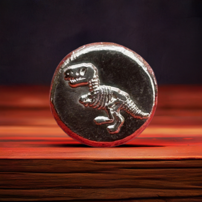 1 Troy Oz Silver Round, T-Rex Embossed Collectible Coin, 999 Fine Silver, Perfect Dinosaur Enthusiast Gift - Image 2
