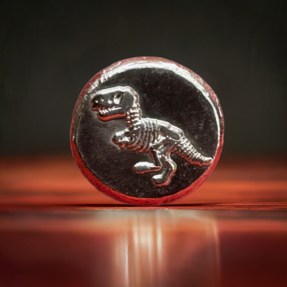 1 Troy Oz Silver Round, T-Rex Embossed Collectible Coin, 999 Fine Silver, Perfect Dinosaur Enthusiast Gift