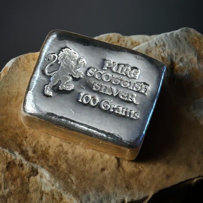 100g Chunky Solid Silver Bar - Lion Stamp - Image 4