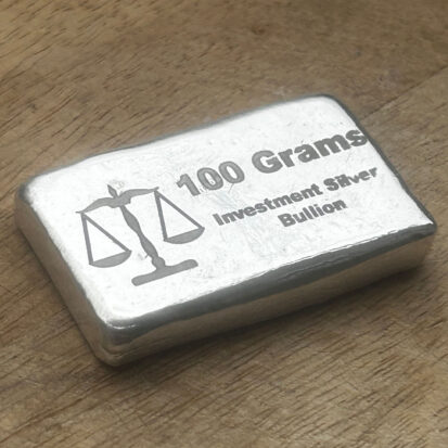 100 grams solid silver investment bar, 999fs fine bullion made in Scotland, perfect for wealth preservation gift. - Image 2