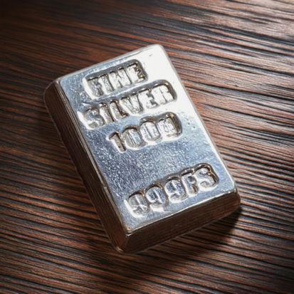 100g Solid Silver Ingot - Hand Poured Bar - Image 2