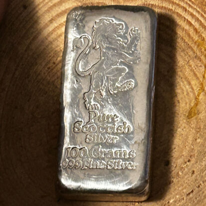 100g Solid Silver Bar – Lion Stamp 7