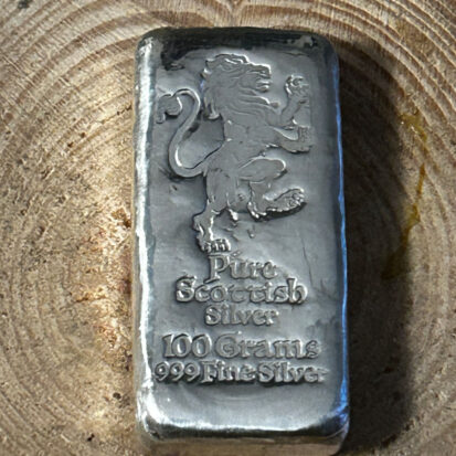 100g Solid Silver Bar – Lion Stamp 2