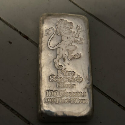 100g Solid Silver Bar – Lion Stamp 5