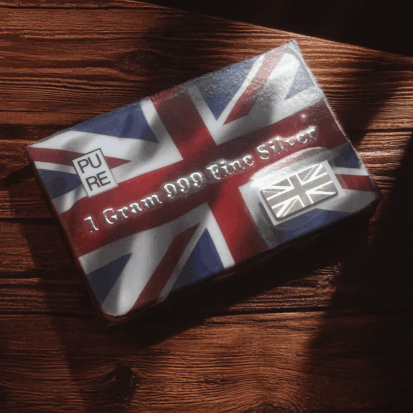 1 gram - Union Jack bar, 999fs - solid silver artisanal gem for commemorative gifts and British pride - Image 2