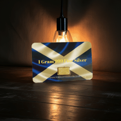 1 gram Saltire solid silver  bar, 999fs handcrafted in Scotland, ideal for stacking and gifting silver enthusiasts. - Image 3