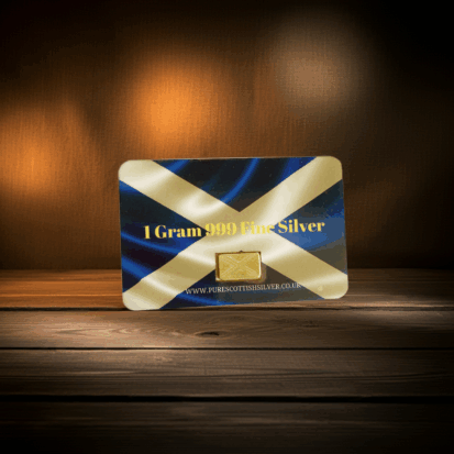 1 gram Saltire solid silver  bar, 999fs handcrafted in Scotland, ideal for stacking and gifting silver enthusiasts. - Image 4