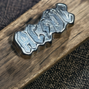 40 Grams Silver ACDC Logo - Authentic Hand Poured Solid Silver, Unique Rock Music Decor, Perfect Gift for Music Lovers