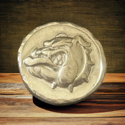 1 Troy oz Silver Round, 3D Handpoured Bulldog Coin for Collectors, Unique Gift for Dog Lovers