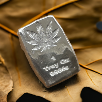 1 Troy oz cannabis leaf bar, 999fs, solid silver, handmade in Scotland, perfect silver gift - Image 11