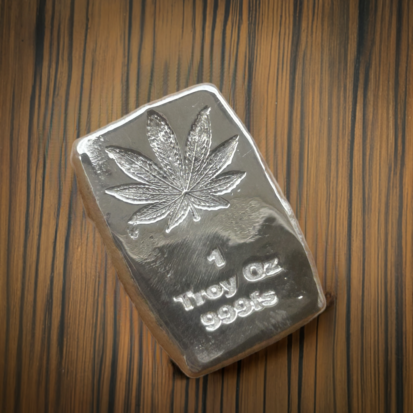 1 Troy oz cannabis leaf bar, 999fs, solid silver, handmade in Scotland, perfect silver gift - Image 7
