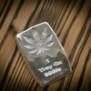 1 Troy oz cannabis leaf bar, 999fs, solid silver, handmade in Scotland, perfect silver gift
