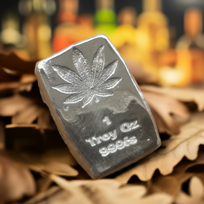 1 Troy oz cannabis leaf bar, 999fs, solid silver, handmade in Scotland, perfect silver gift - Image 8