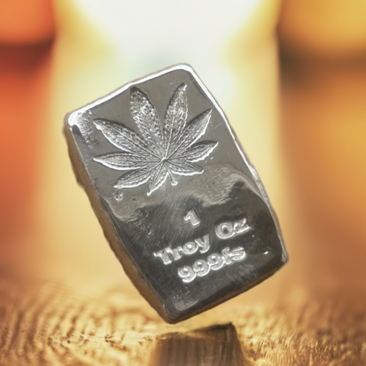 1 Troy oz cannabis leaf bar, 999fs, solid silver, handmade in Scotland, perfect silver gift - Image 9