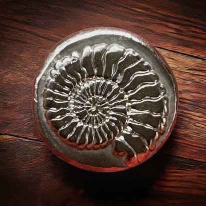 1 oz Solid Silver Round, Ammonite Fossil Detail - Luxurious Collectible Coin - Unique Birthday or Graduation Gift for Fossil Lovers - Image 6
