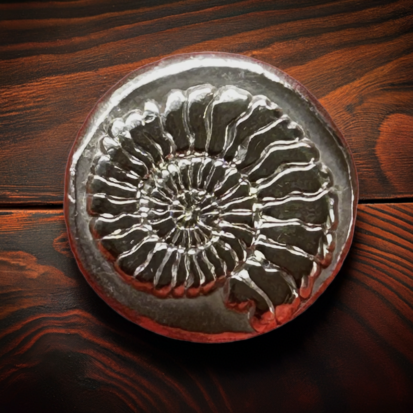 1 oz Solid Silver Round, Ammonite Fossil Detail - Luxurious Collectible Coin - Unique Birthday or Graduation Gift for Fossil Lovers - Image 3