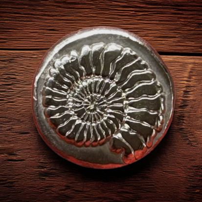 1 oz Solid Silver Round, Ammonite Fossil Detail - Luxurious Collectible Coin - Unique Birthday or Graduation Gift for Fossil Lovers - Image 5