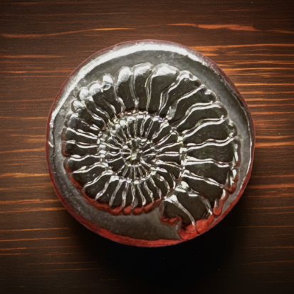 1 oz Solid Silver Round, Ammonite Fossil Detail - Luxurious Collectible Coin - Unique Birthday or Graduation Gift for Fossil Lovers - Image 2