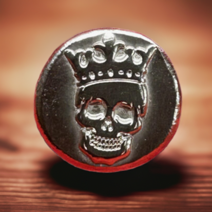 1oz Solid Silver Round with Embossed Crowned Skull - Artisanal Collectible, Ideal Gift for Numismatics and Gothic Decor Lovers - Image 9