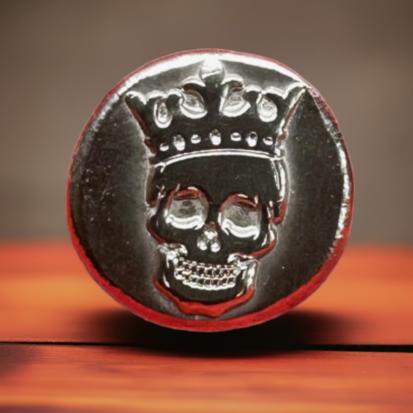 1oz Solid Silver Round with Embossed Crowned Skull - Artisanal Collectible, Ideal Gift for Numismatics and Gothic Decor Lovers - Image 8