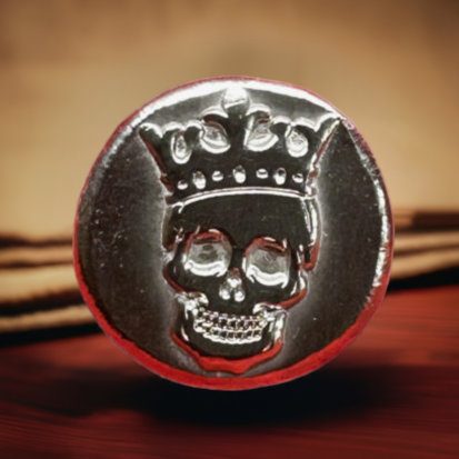 1oz Solid Silver Round with Embossed Crowned Skull - Artisanal Collectible, Ideal Gift for Numismatics and Gothic Decor Lovers - Image 7