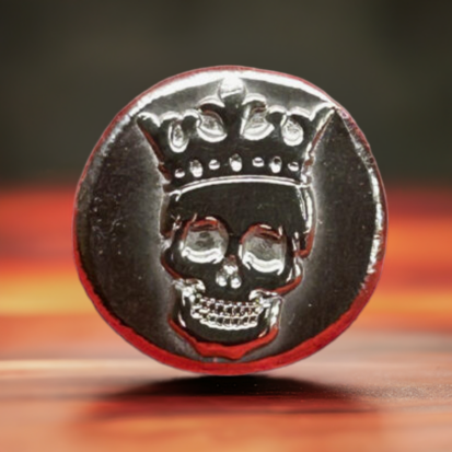 1oz Solid Silver Round with Embossed Crowned Skull - Artisanal Collectible, Ideal Gift for Numismatics and Gothic Decor Lovers - Image 3