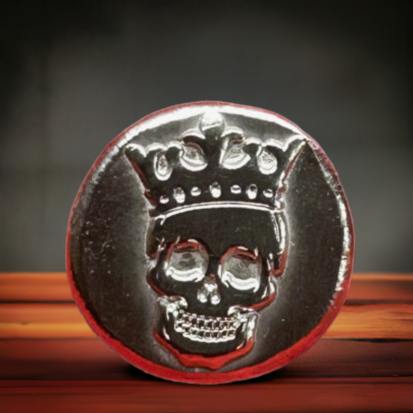 1oz Solid Silver Round with Embossed Crowned Skull - Artisanal Collectible, Ideal Gift for Numismatics and Gothic Decor Lovers - Image 5