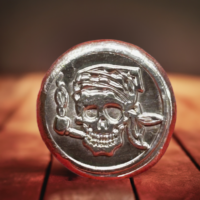 1 Troy Oz Silver Round, Swashbuckling Pirate Skull with Pipe Detail, Heirloom-Quality Collectible, Ideal Gift for Pirate Enthusiasts - Image 11