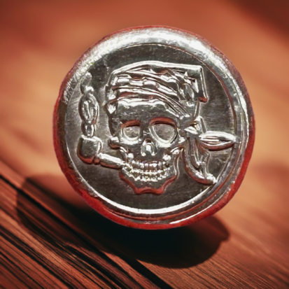 1 Troy Oz Silver Round, Swashbuckling Pirate Skull with Pipe Detail, Heirloom-Quality Collectible, Ideal Gift for Pirate Enthusiasts - Image 9