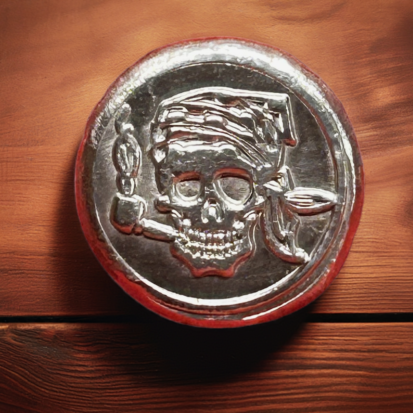 1 Troy Oz Silver Round, Swashbuckling Pirate Skull with Pipe Detail, Heirloom-Quality Collectible, Ideal Gift for Pirate Enthusiasts - Image 10