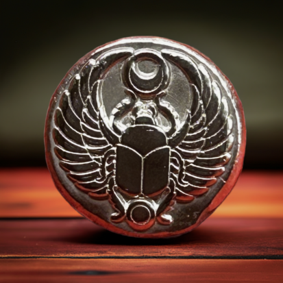 1 oz Solid Silver Round - Embossed Scarab Design, Collectible Precious Metal Coin, Ideal Gift for Numismatists - Image 9