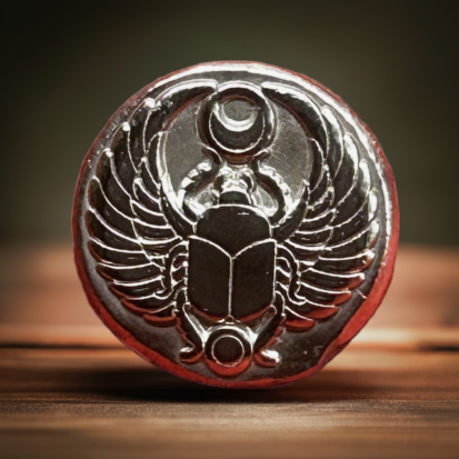 1 oz Solid Silver Round - Embossed Scarab Design, Collectible Precious Metal Coin, Ideal Gift for Numismatists