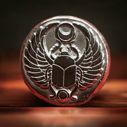 1 oz Solid Silver Round - Embossed Scarab Design, Collectible Precious Metal Coin, Ideal Gift for Numismatists - Image 3