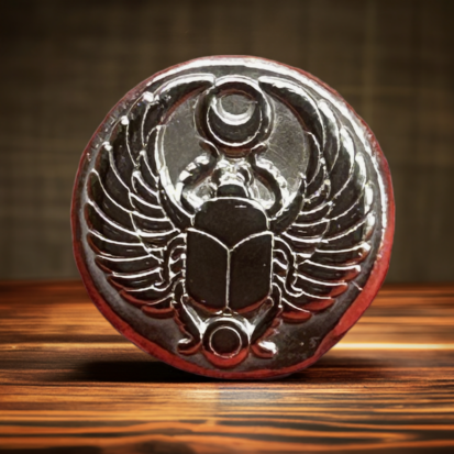 1 oz Solid Silver Round - Embossed Scarab Design, Collectible Precious Metal Coin, Ideal Gift for Numismatists - Image 2