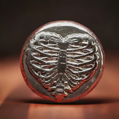 1 Troy Oz Silver Round, Heart Ribs Design, Heirloom-Quality Collectible, Ideal Gift for Pirate Enthusiasts - Image 2