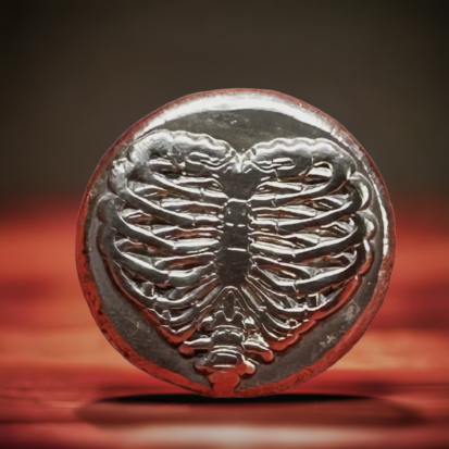 1 Troy Oz Silver Round, Heart Ribs Design, Heirloom-Quality Collectible, Ideal Gift for Pirate Enthusiasts
