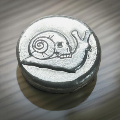 Gothic 1 Troy Oz Silver Round with Skull Snail Motif, Handcrafted Pure Silver Coin, Ideal for Collectors or Unusual Gift - Image 10