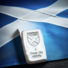 1 troy oz pressed saltire shield bar, 999fs, solid silver, handmade Scottish silver bullion for investment, perfect patriotic gift
