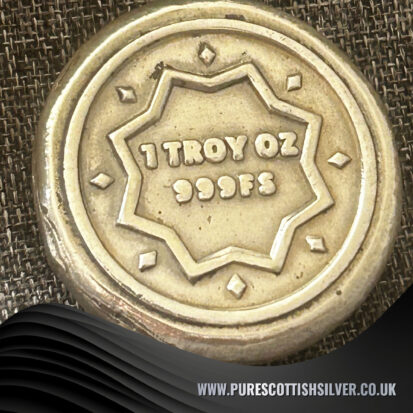 1 Troy Oz Fine 999 Silver Star Round, Handmade in Scotland for Collectors and Unique Gifts