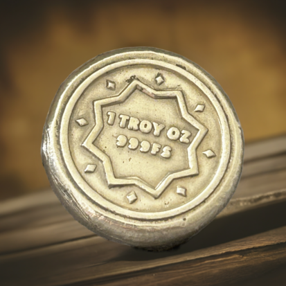 1 Troy Oz Fine 999 Silver Star Round, Handmade in Scotland for Collectors and Unique Gifts