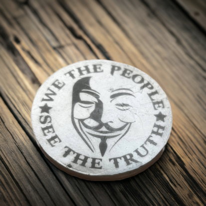 1oz We the People Round - 999fs  - Solid Silver Round - Handcrafted Coin - Ideal Gift for Conspiracy History Enthusiasts. - Image 3
