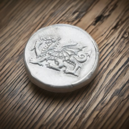1oz Welsh Dragon Round, 999fs, Solid Silver, Handmade Coin for Collecting and Special Occasions. - Image 2